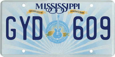 MS license plate GYD609