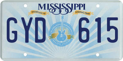 MS license plate GYD615