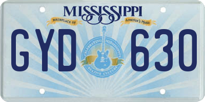 MS license plate GYD630