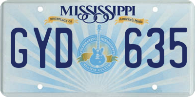 MS license plate GYD635