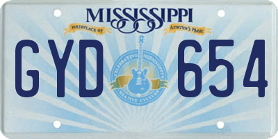 MS license plate GYD654