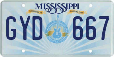 MS license plate GYD667