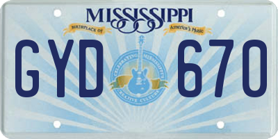 MS license plate GYD670