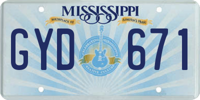 MS license plate GYD671