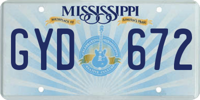 MS license plate GYD672
