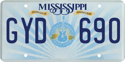 MS license plate GYD690