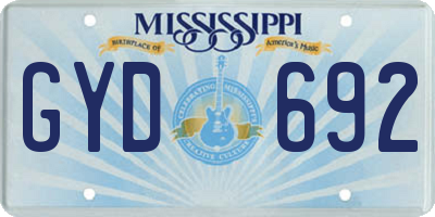 MS license plate GYD692
