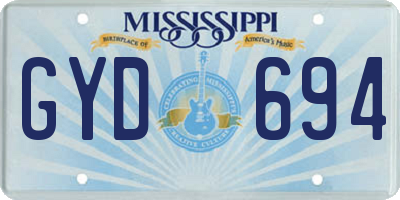 MS license plate GYD694