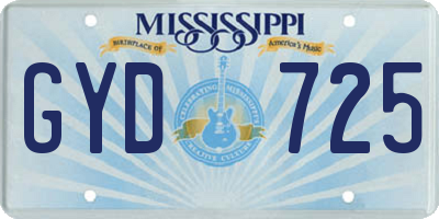 MS license plate GYD725