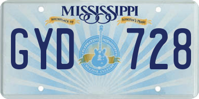 MS license plate GYD728