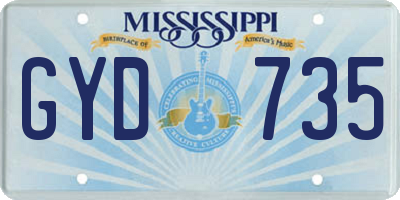 MS license plate GYD735
