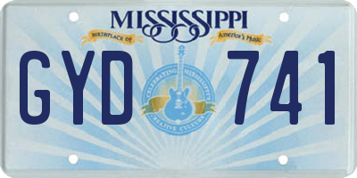 MS license plate GYD741