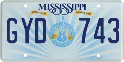 MS license plate GYD743