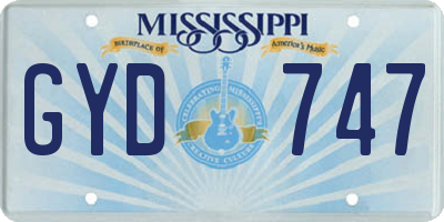 MS license plate GYD747