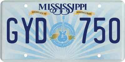 MS license plate GYD750