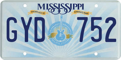 MS license plate GYD752