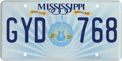 MS license plate GYD768