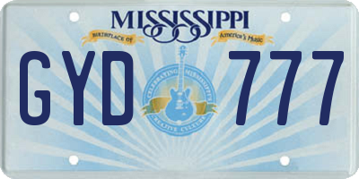 MS license plate GYD777
