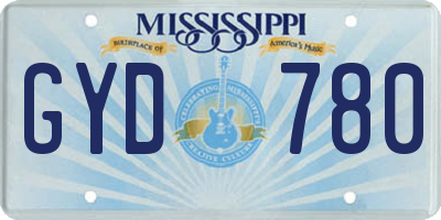 MS license plate GYD780