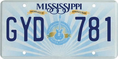 MS license plate GYD781