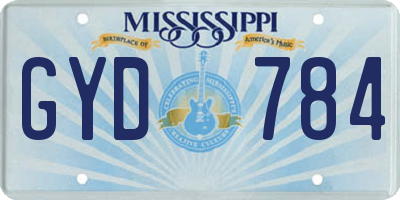 MS license plate GYD784