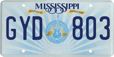 MS license plate GYD803