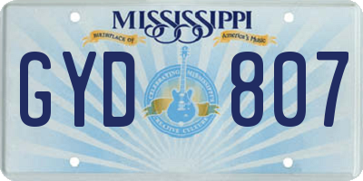 MS license plate GYD807