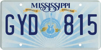 MS license plate GYD815