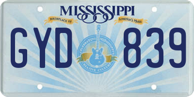 MS license plate GYD839