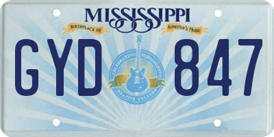 MS license plate GYD847