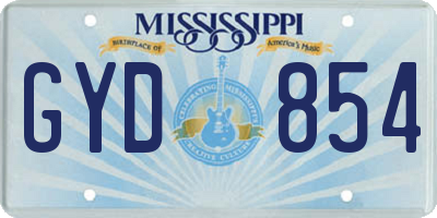 MS license plate GYD854