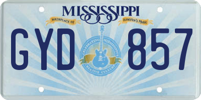MS license plate GYD857