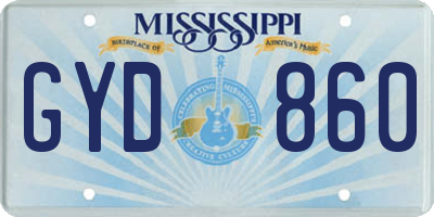 MS license plate GYD860