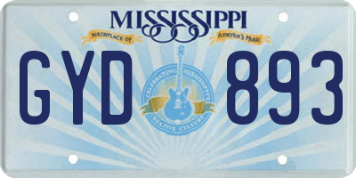 MS license plate GYD893