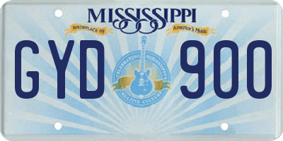 MS license plate GYD900