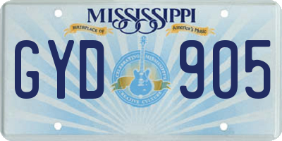 MS license plate GYD905