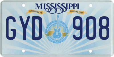 MS license plate GYD908