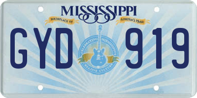 MS license plate GYD919