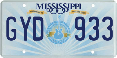 MS license plate GYD933