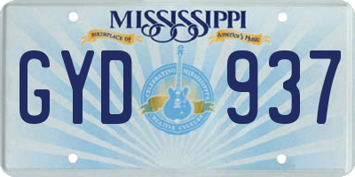 MS license plate GYD937