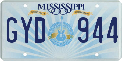MS license plate GYD944