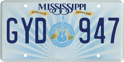 MS license plate GYD947