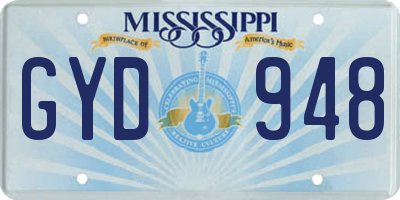 MS license plate GYD948