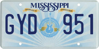 MS license plate GYD951