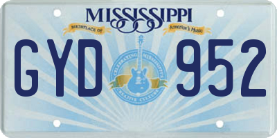 MS license plate GYD952