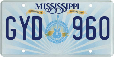 MS license plate GYD960