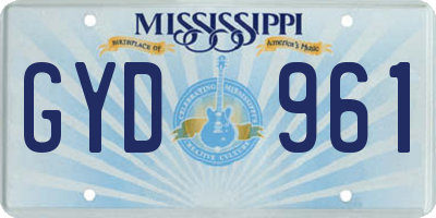 MS license plate GYD961