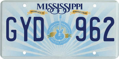 MS license plate GYD962
