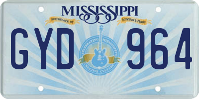MS license plate GYD964