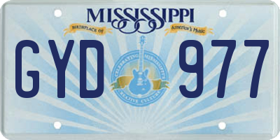 MS license plate GYD977